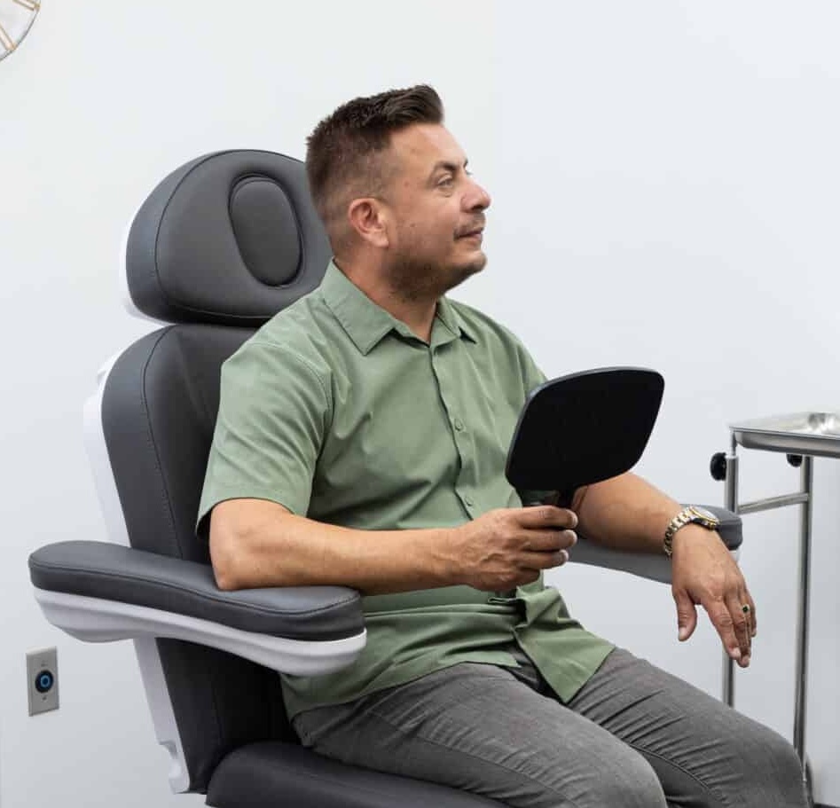 Man having aesthetics consultation Man having aesthetics consultation